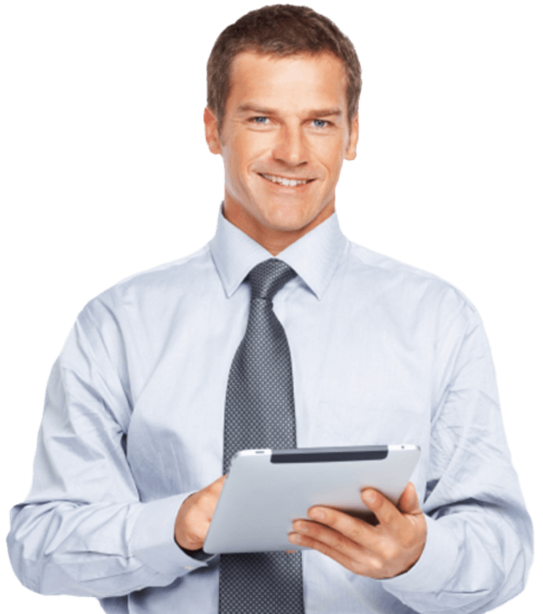 Man holding iPad