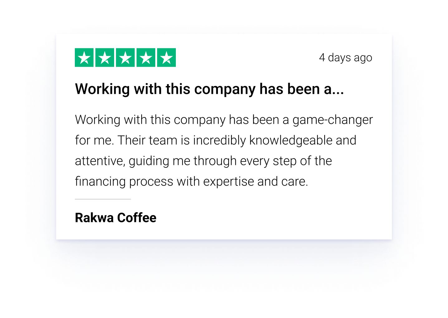 Trust Pilot Review cardOM